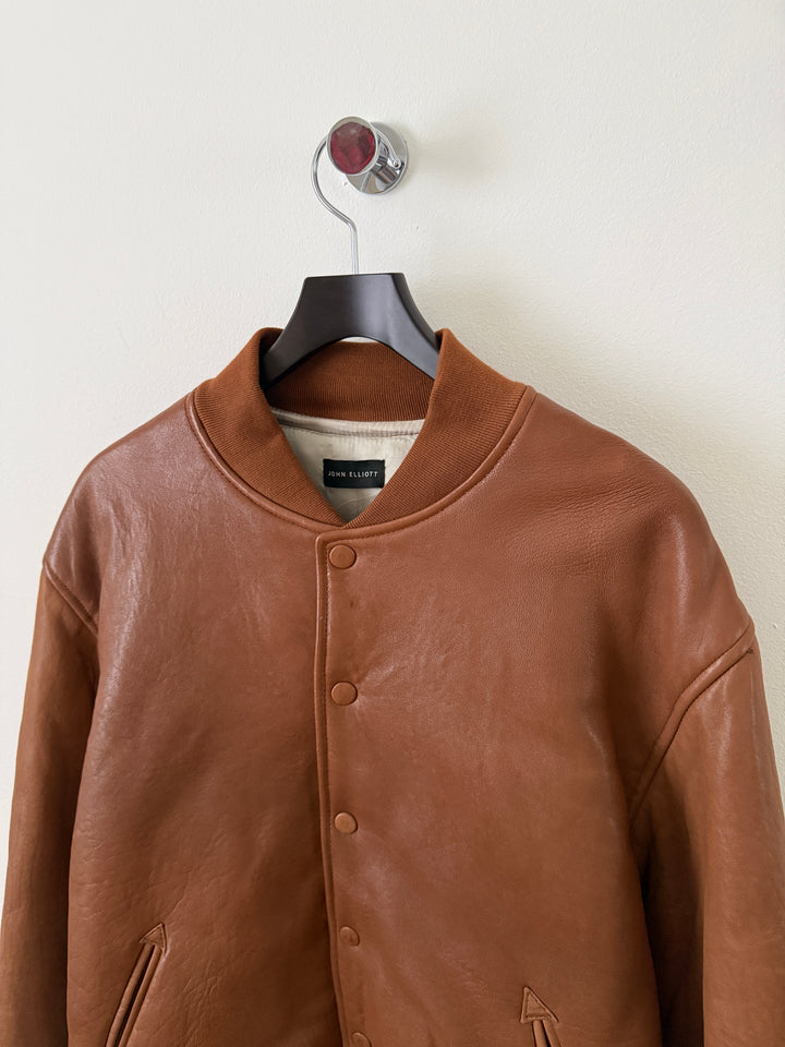 Brown Leather Stadium Jacket