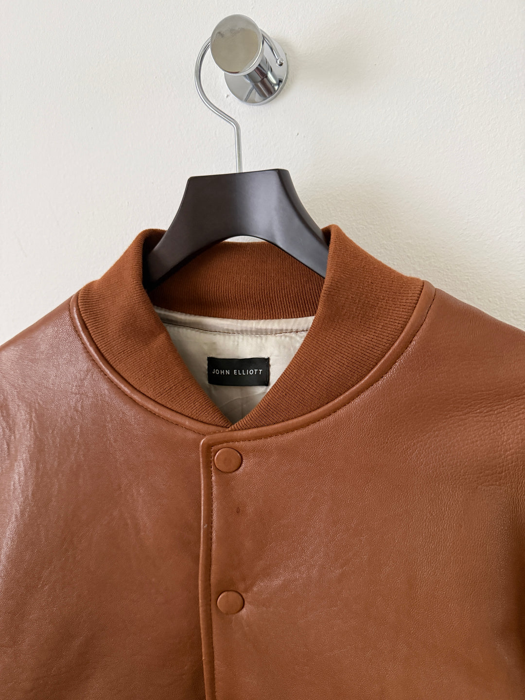 Brown Leather Stadium Jacket