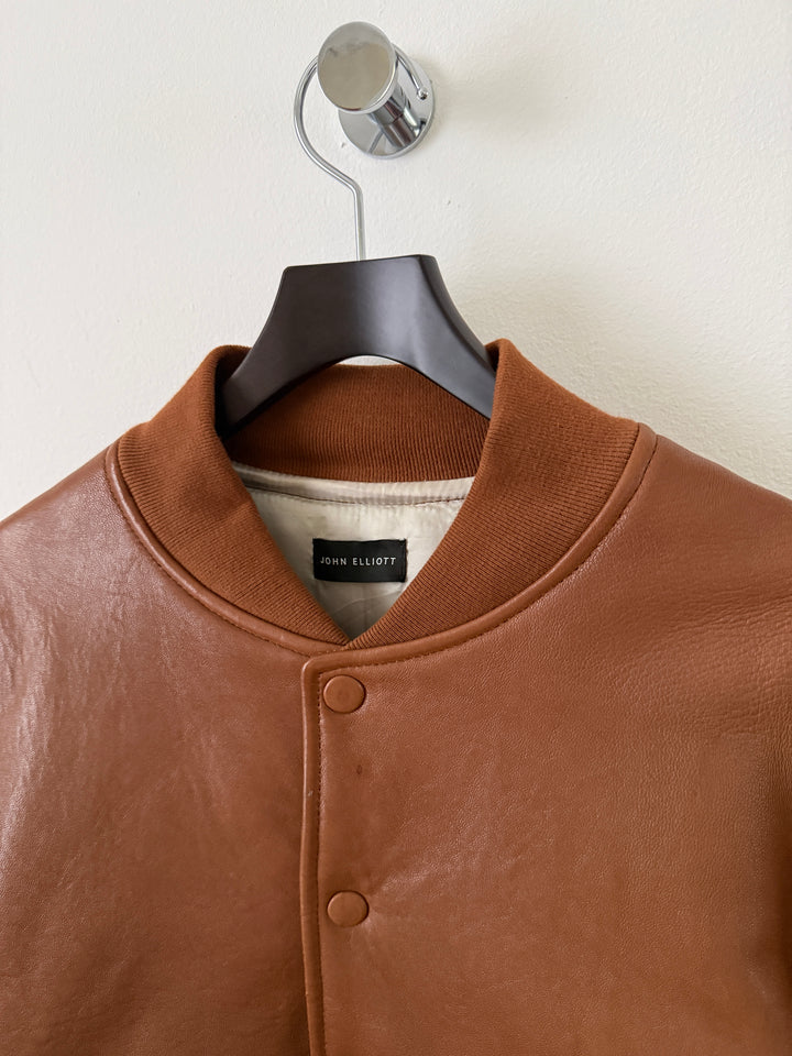 Brown Leather Stadium Jacket