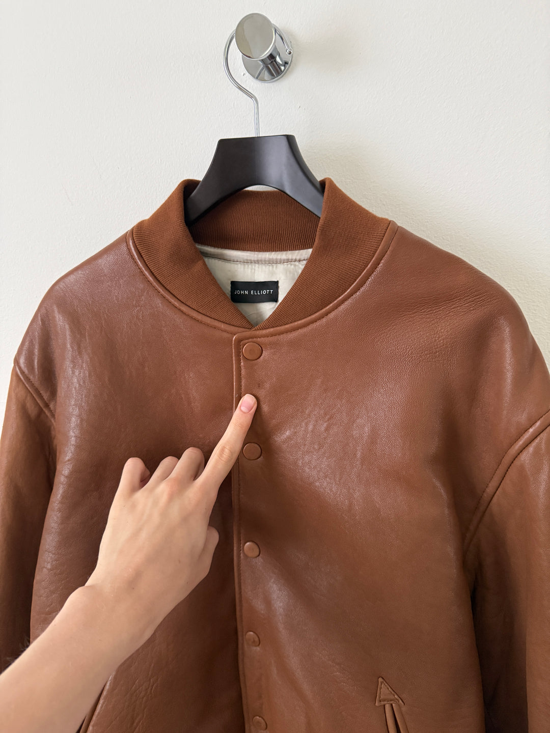 Brown Leather Stadium Jacket