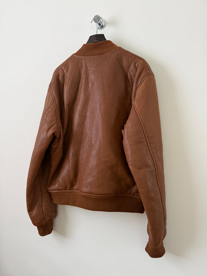 Brown Leather Stadium Jacket