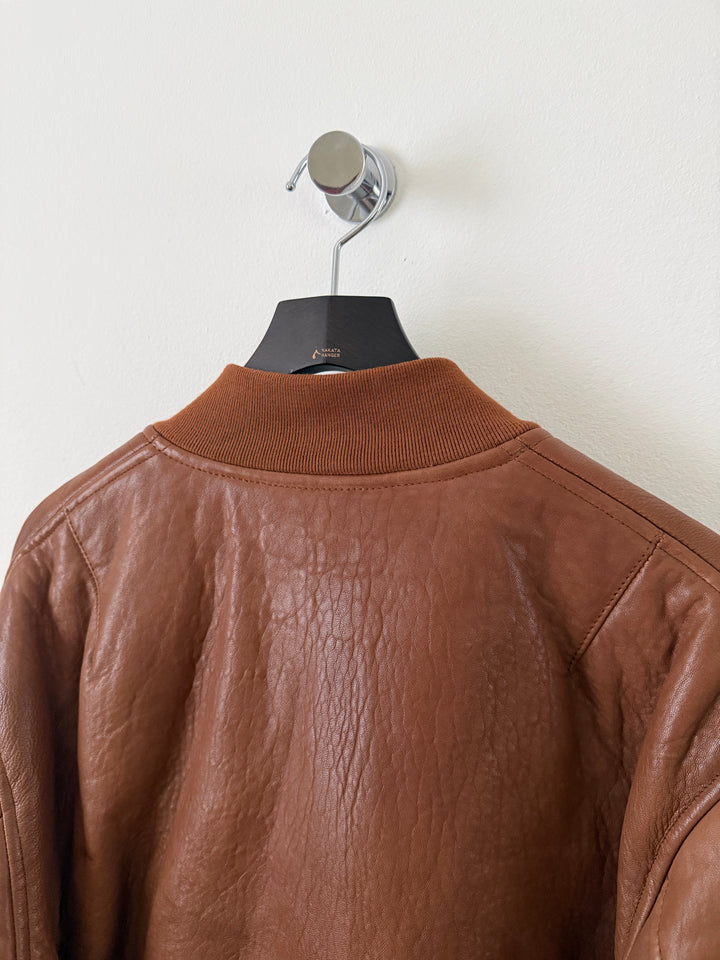 Brown Leather Stadium Jacket