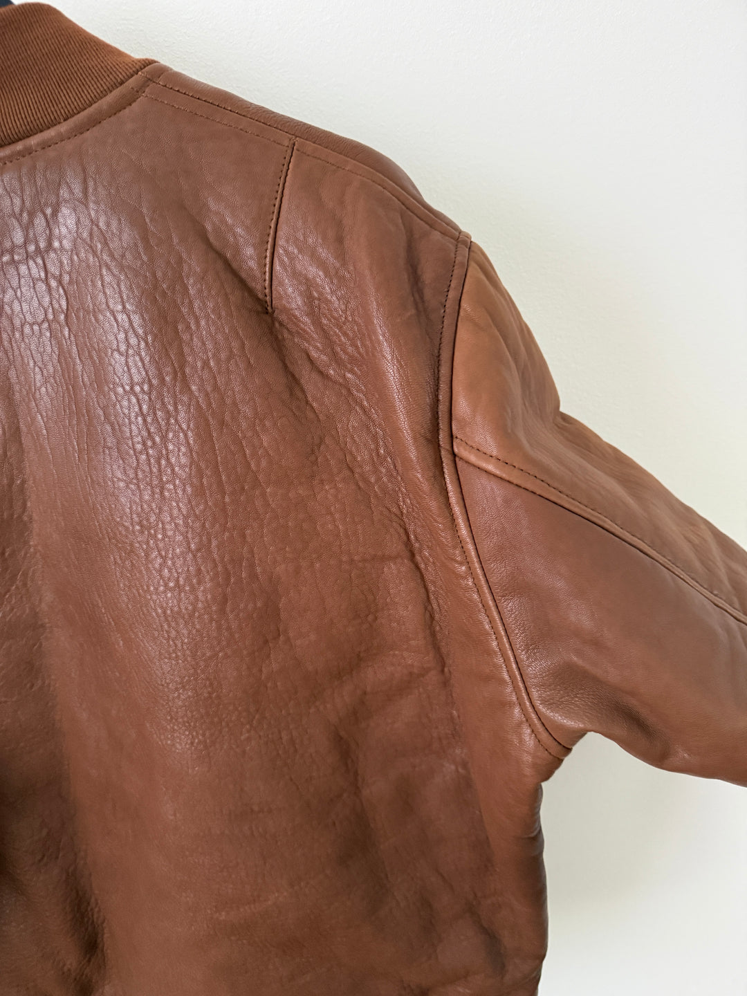 Brown Leather Stadium Jacket