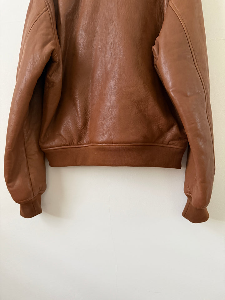 Brown Leather Stadium Jacket