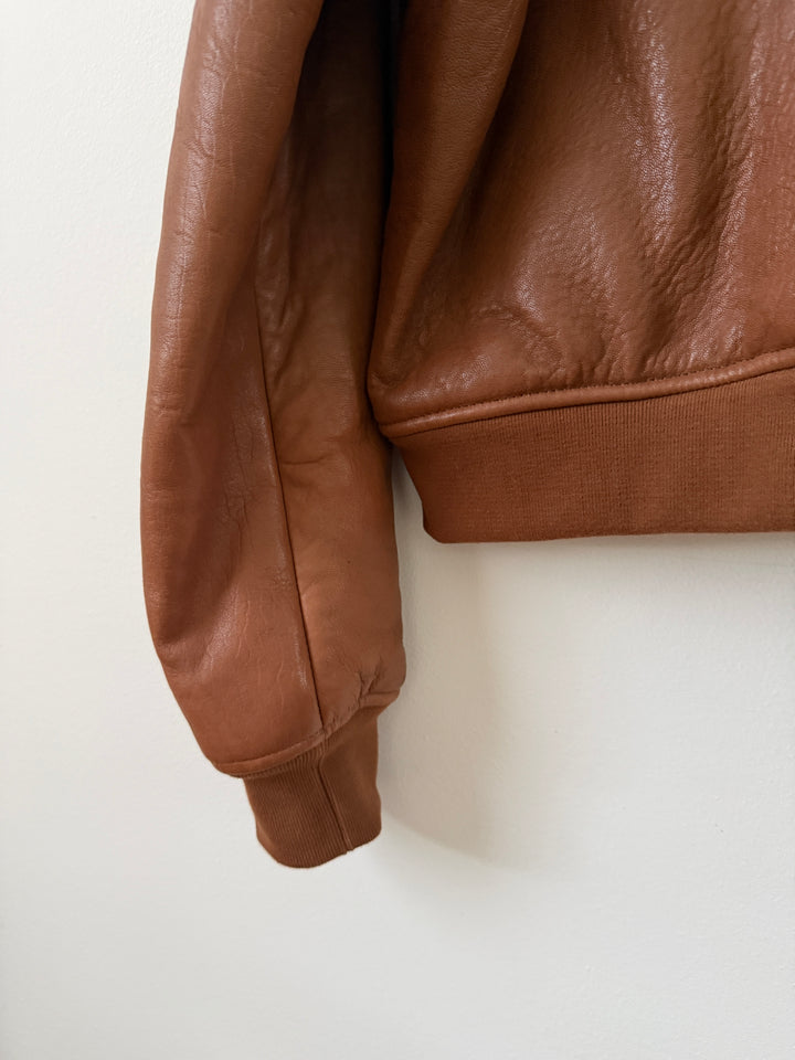 Brown Leather Stadium Jacket