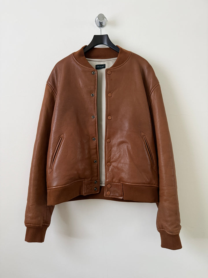 Brown Leather Stadium Jacket