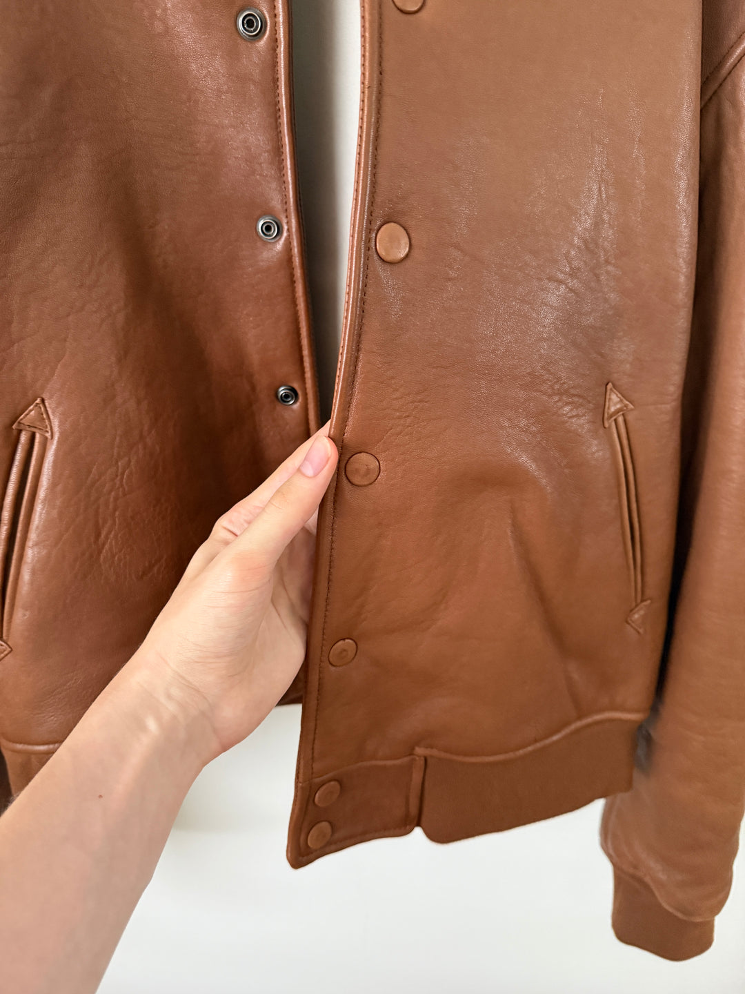 Brown Leather Stadium Jacket
