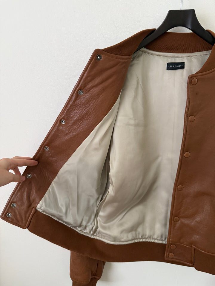 Brown Leather Stadium Jacket