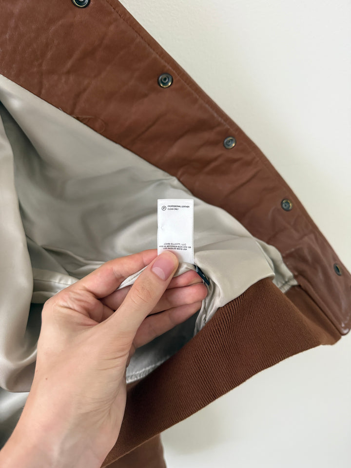 Brown Leather Stadium Jacket