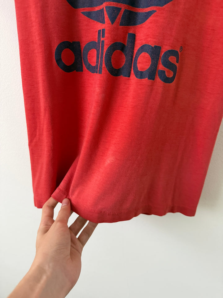 Red Adidas Logo Tee