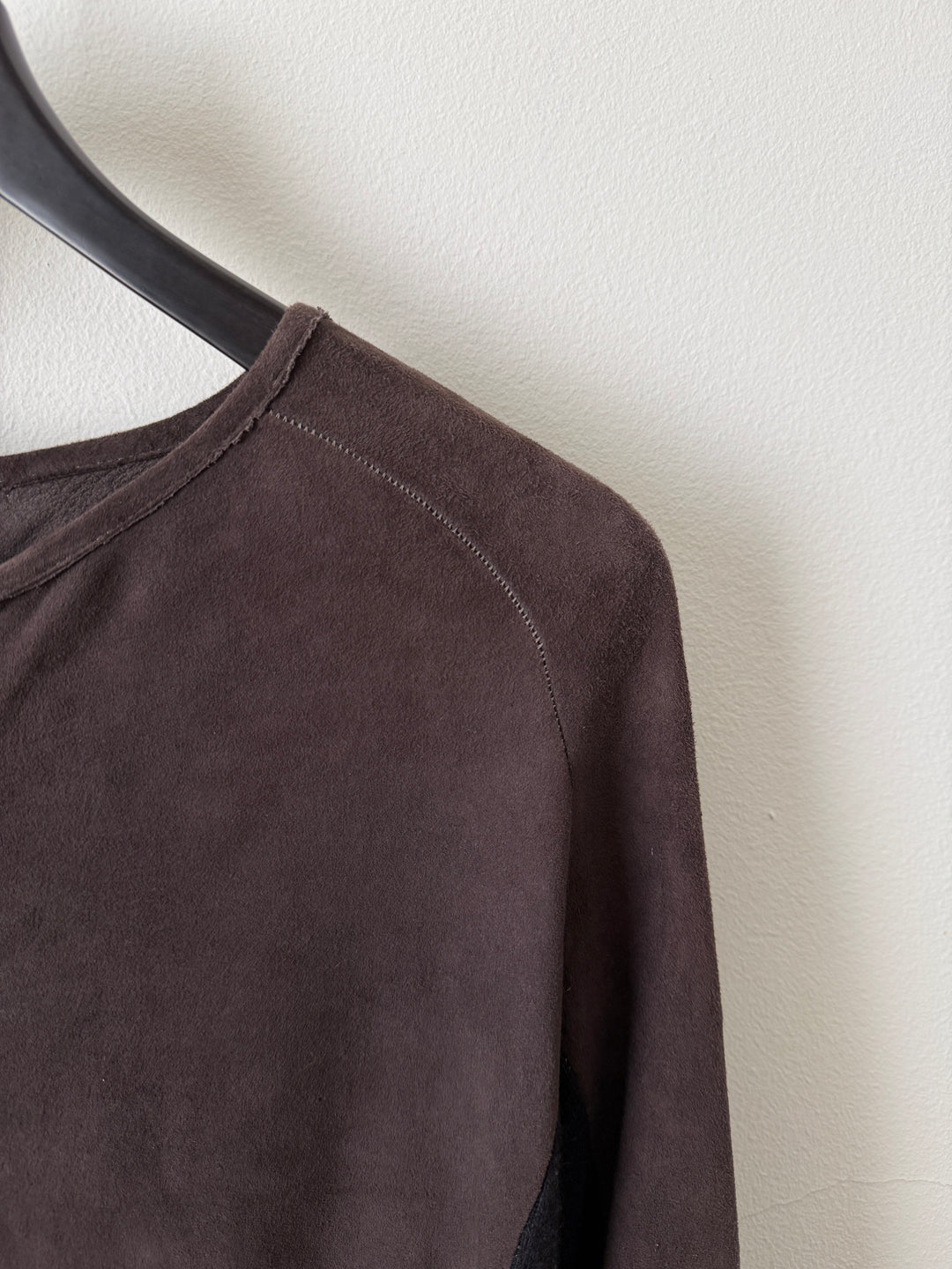 Artisanal Leather Henley Button Long Sleeve Shirt