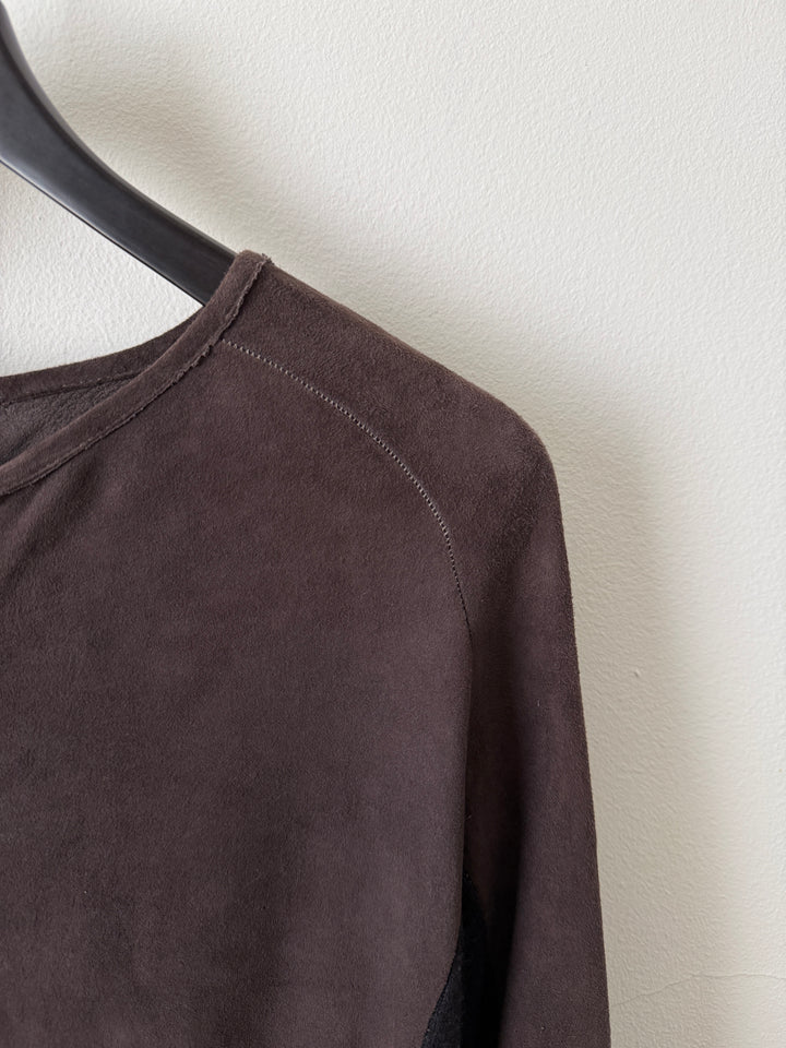 Artisanal Leather Henley Button Long Sleeve Shirt