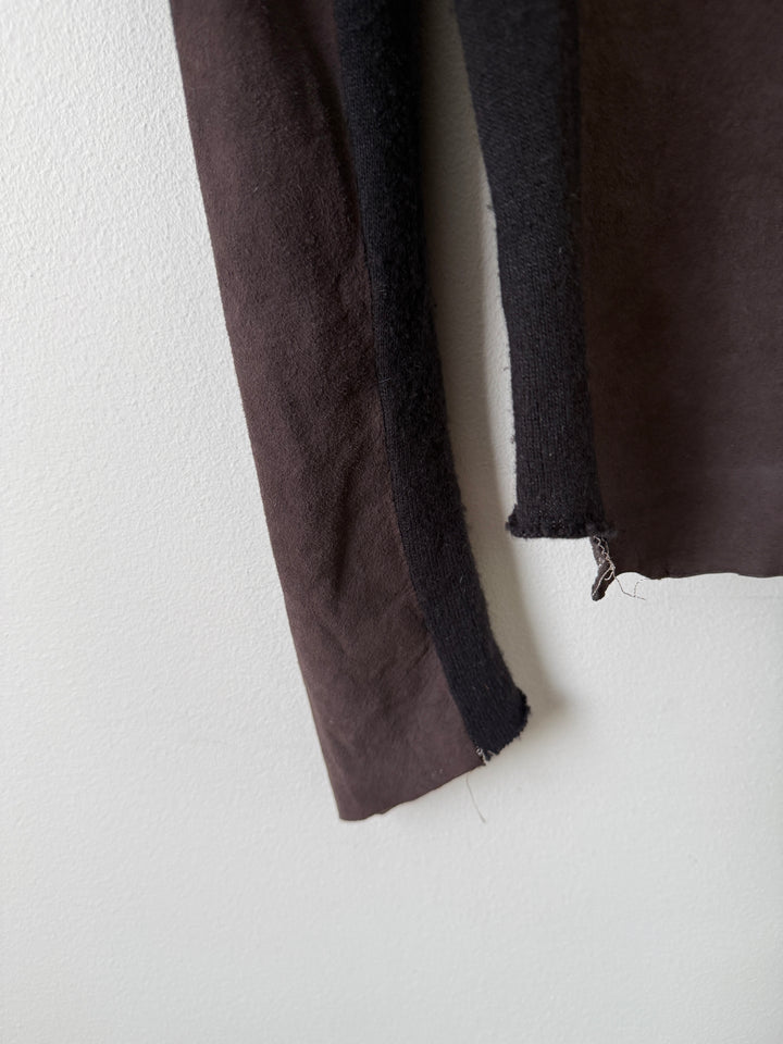 Artisanal Leather Henley Button Long Sleeve Shirt