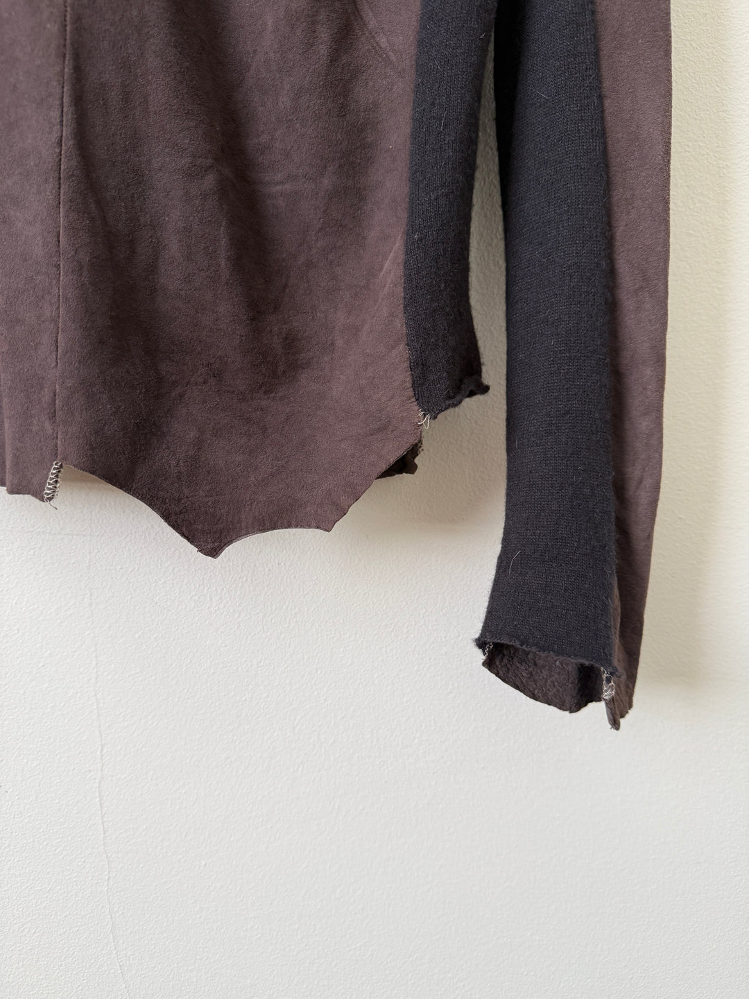 Artisanal Leather Henley Button Long Sleeve Shirt