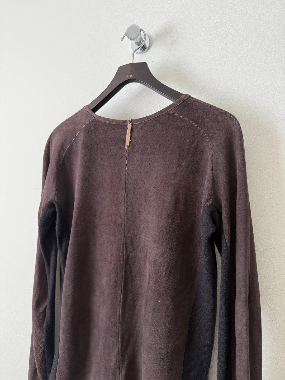 Artisanal Leather Henley Button Long Sleeve Shirt
