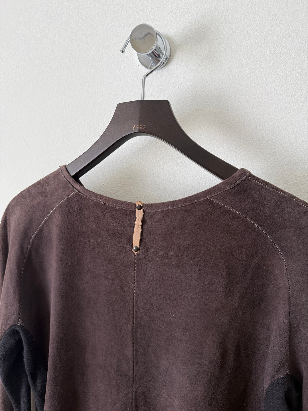 Artisanal Leather Henley Button Long Sleeve Shirt