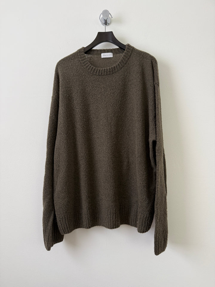 Olive Wool Powder Knit Sweater