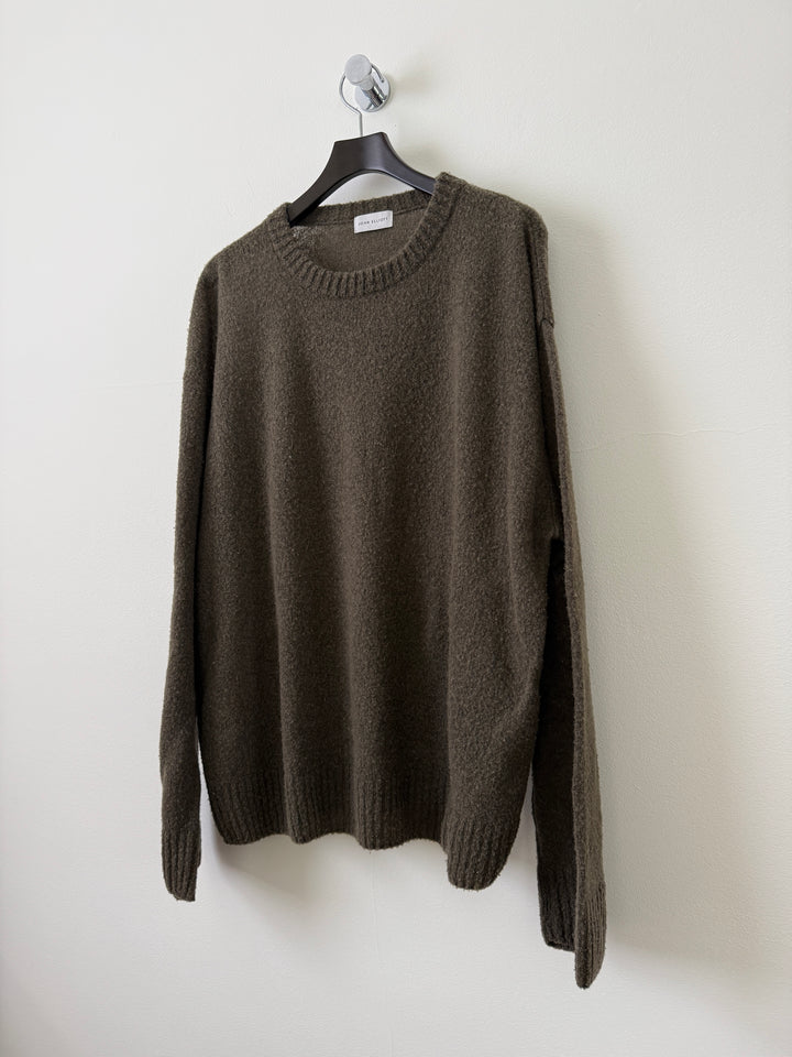 Olive Wool Powder Knit Sweater