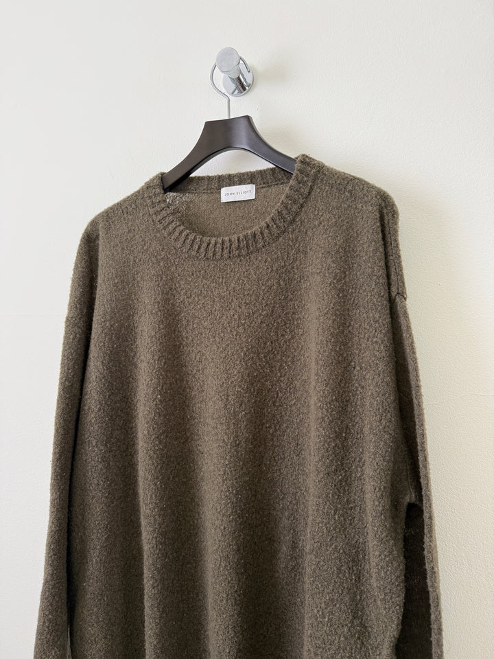 Olive Wool Powder Knit Sweater