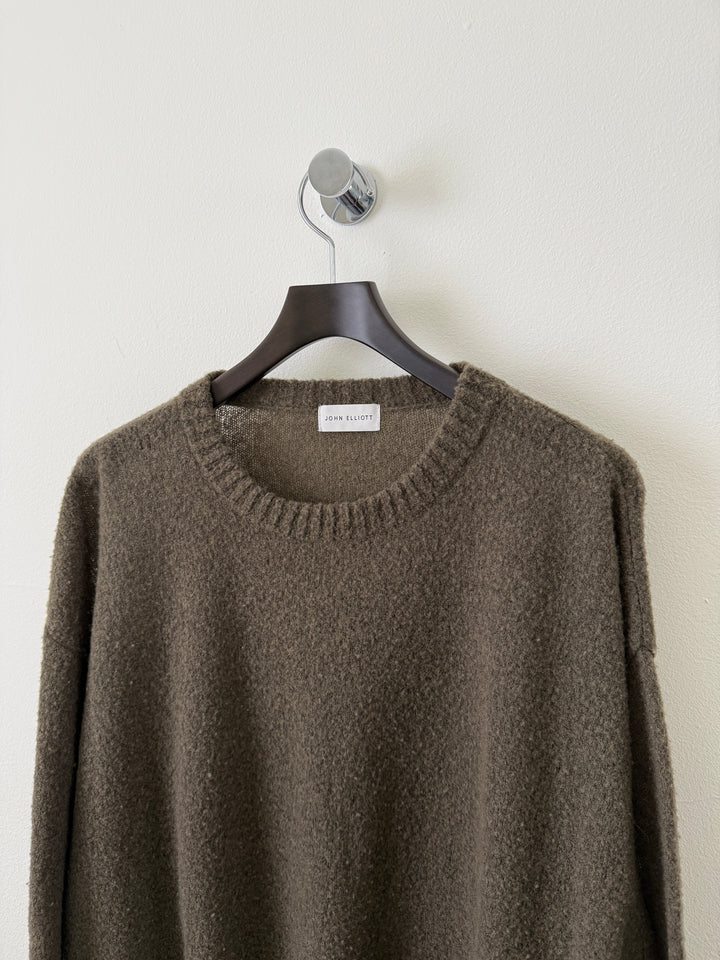 Olive Wool Powder Knit Sweater