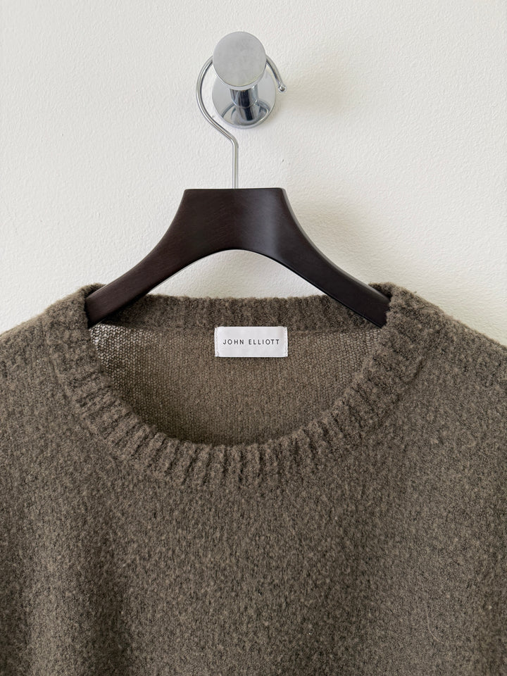 Olive Wool Powder Knit Sweater