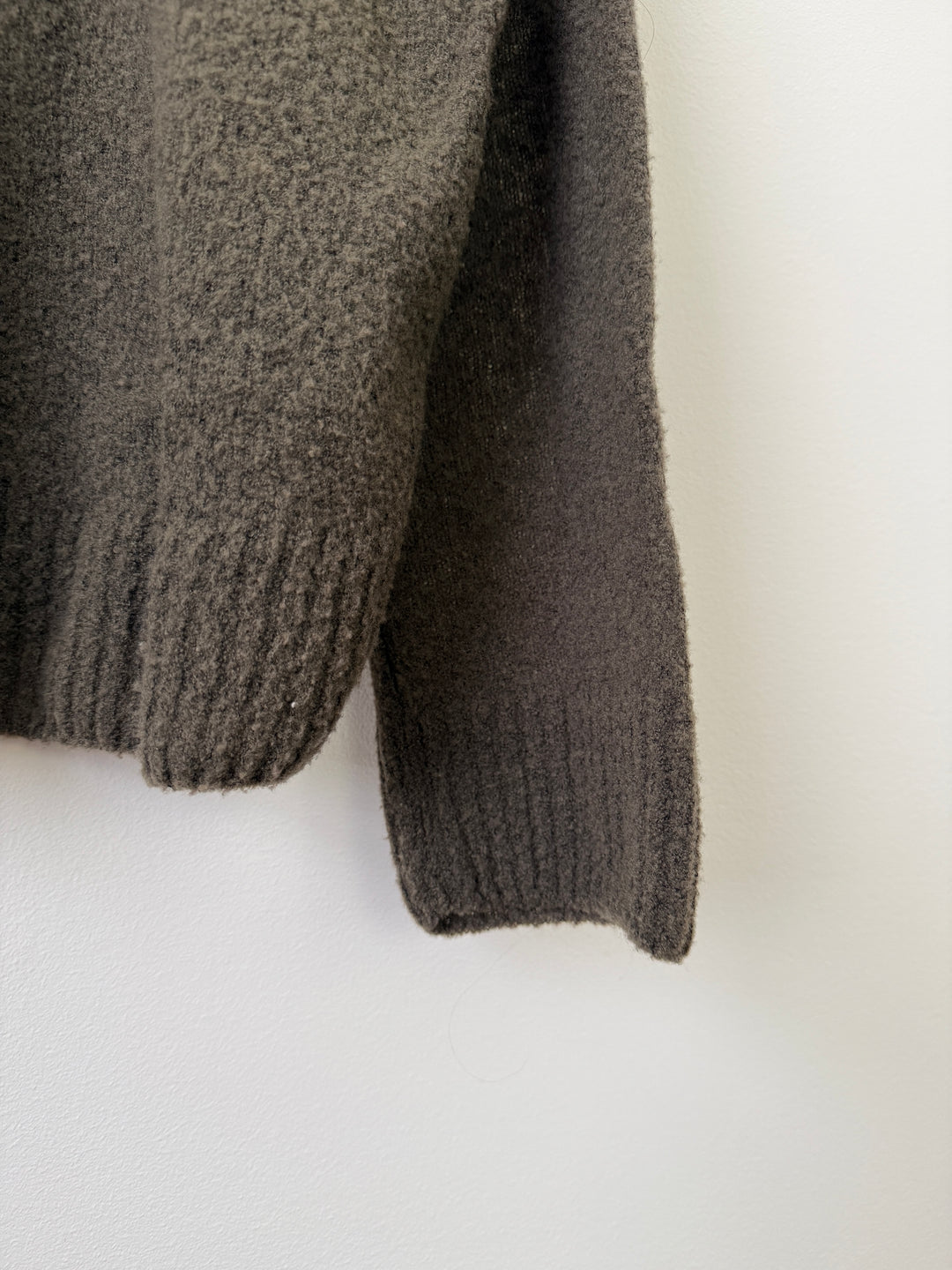 Olive Wool Powder Knit Sweater