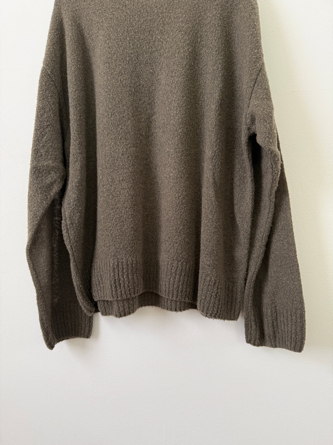 Olive Wool Powder Knit Sweater