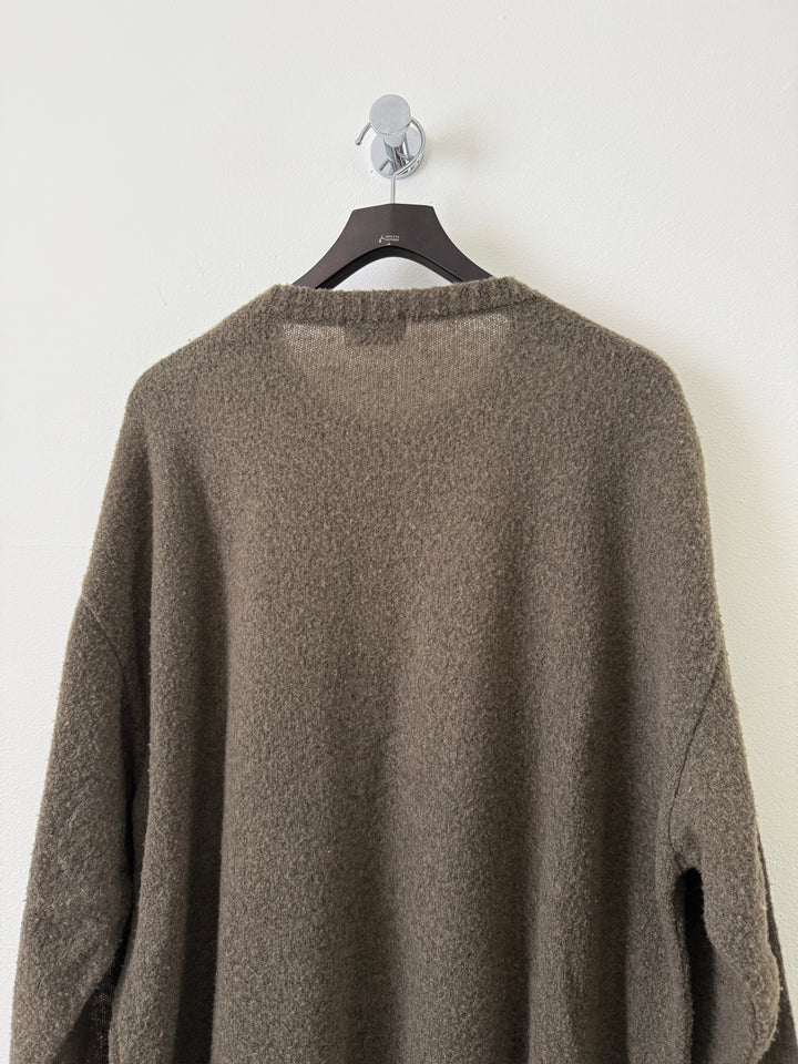 Olive Wool Powder Knit Sweater