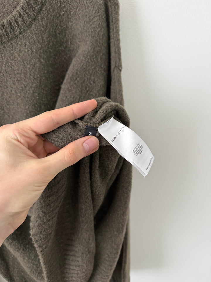 Olive Wool Powder Knit Sweater