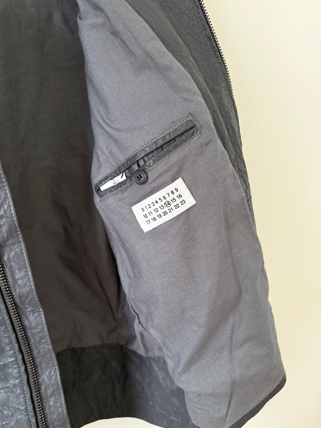 2014 5 Zip Crinkled Leather Moto Jacket