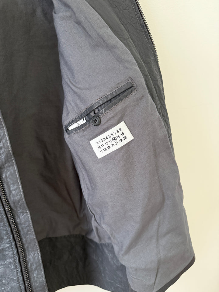 2014 5 Zip Crinkled Leather Moto Jacket