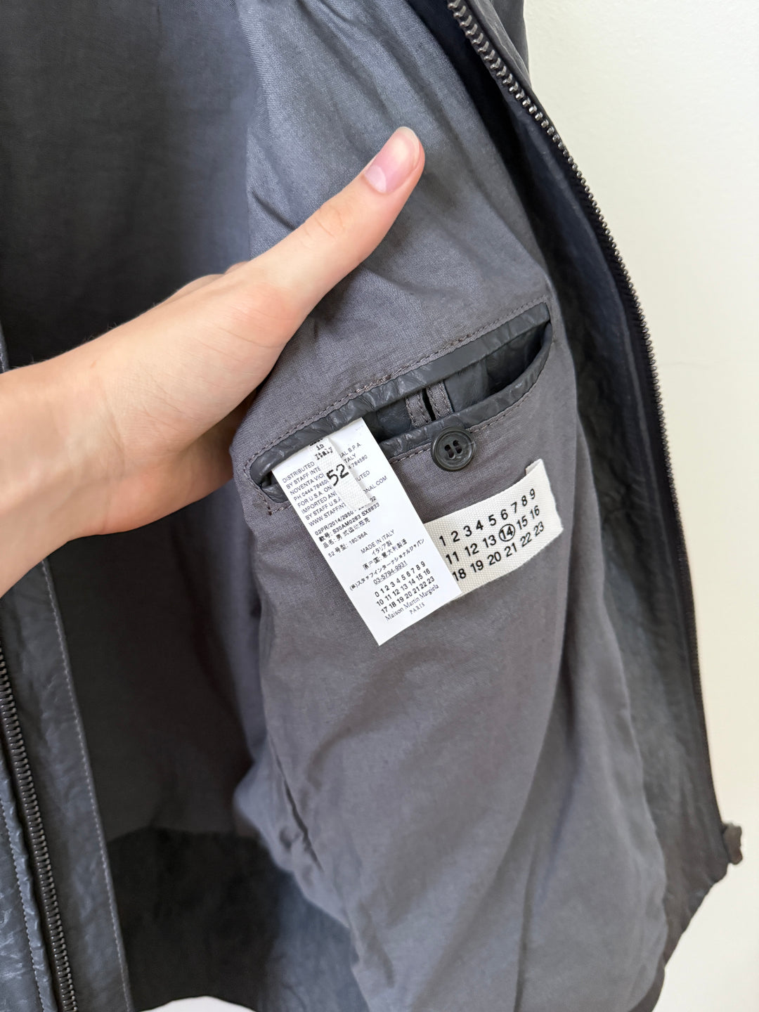 2014 5 Zip Crinkled Leather Moto Jacket