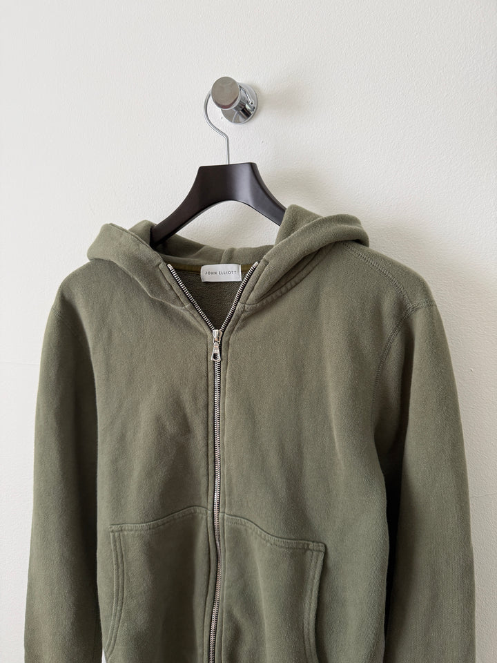 Army Green Zip Up Hoodie