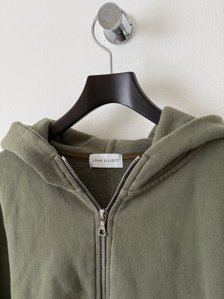 Army Green Zip Up Hoodie