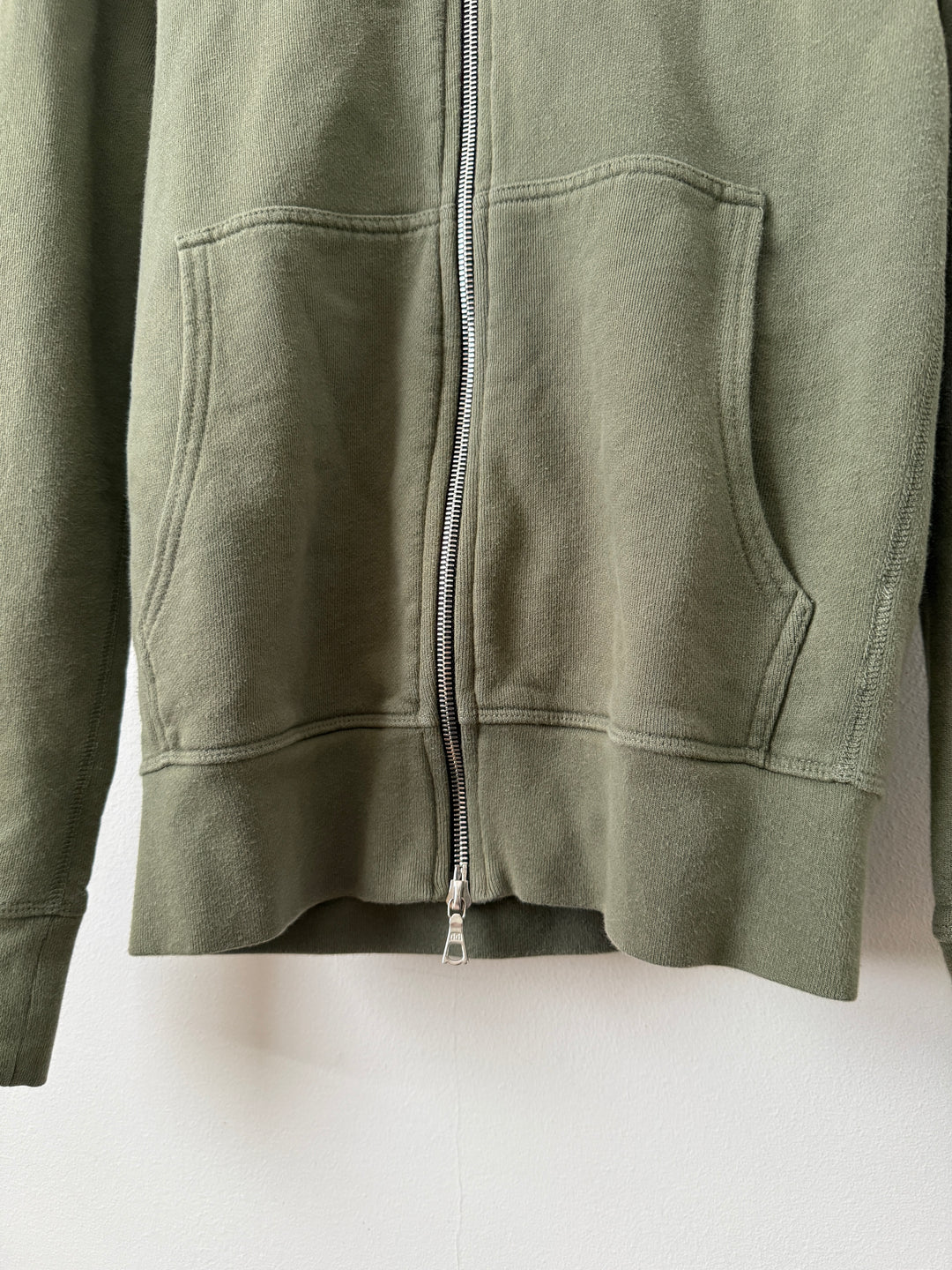 Army Green Zip Up Hoodie