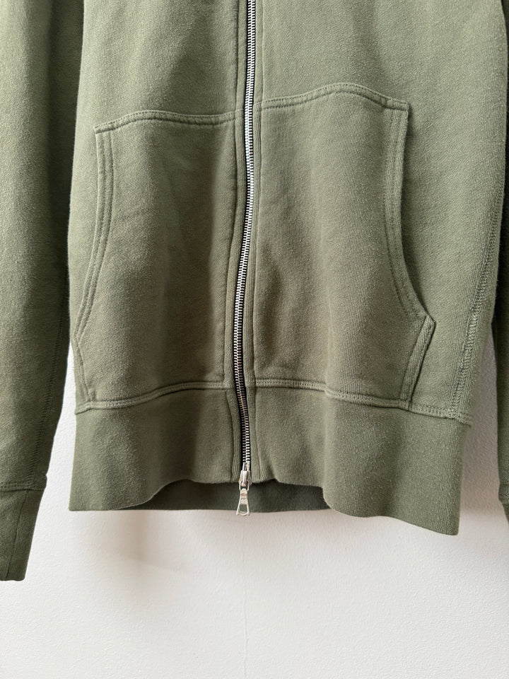 Army Green Zip Up Hoodie