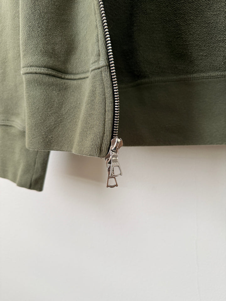 Army Green Zip Up Hoodie
