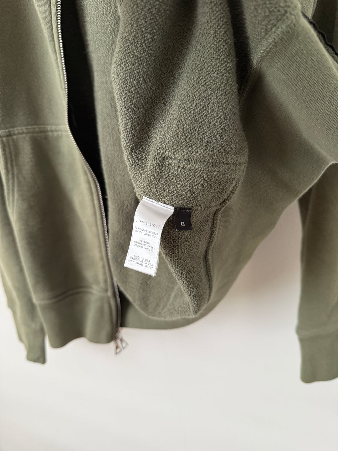 Army Green Zip Up Hoodie