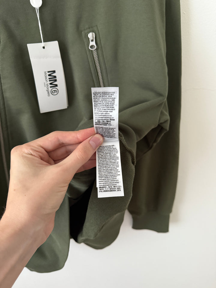 MM6 Olive 5 Zip Crewneck