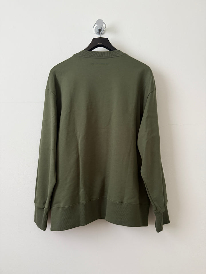 MM6 Olive 5 Zip Crewneck