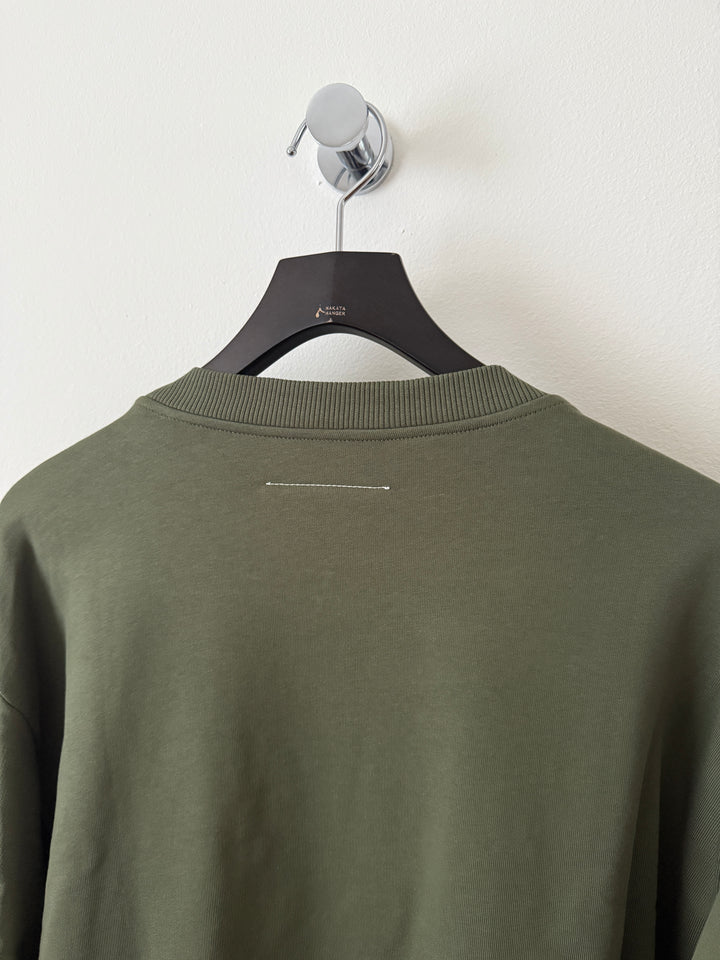 MM6 Olive 5 Zip Crewneck