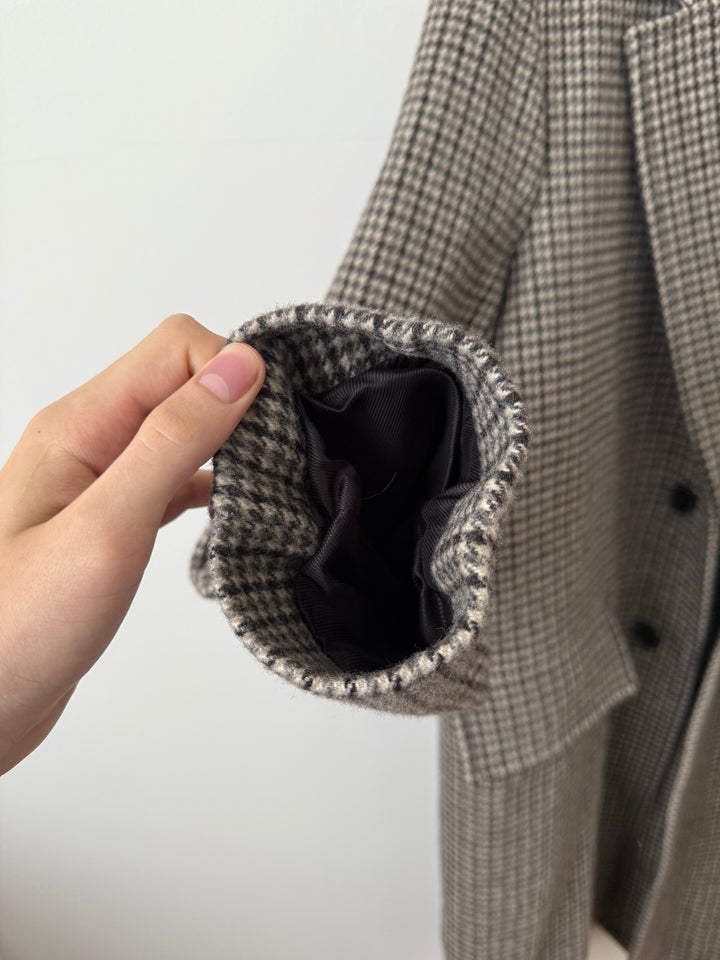 Wool Houndstooth Coat