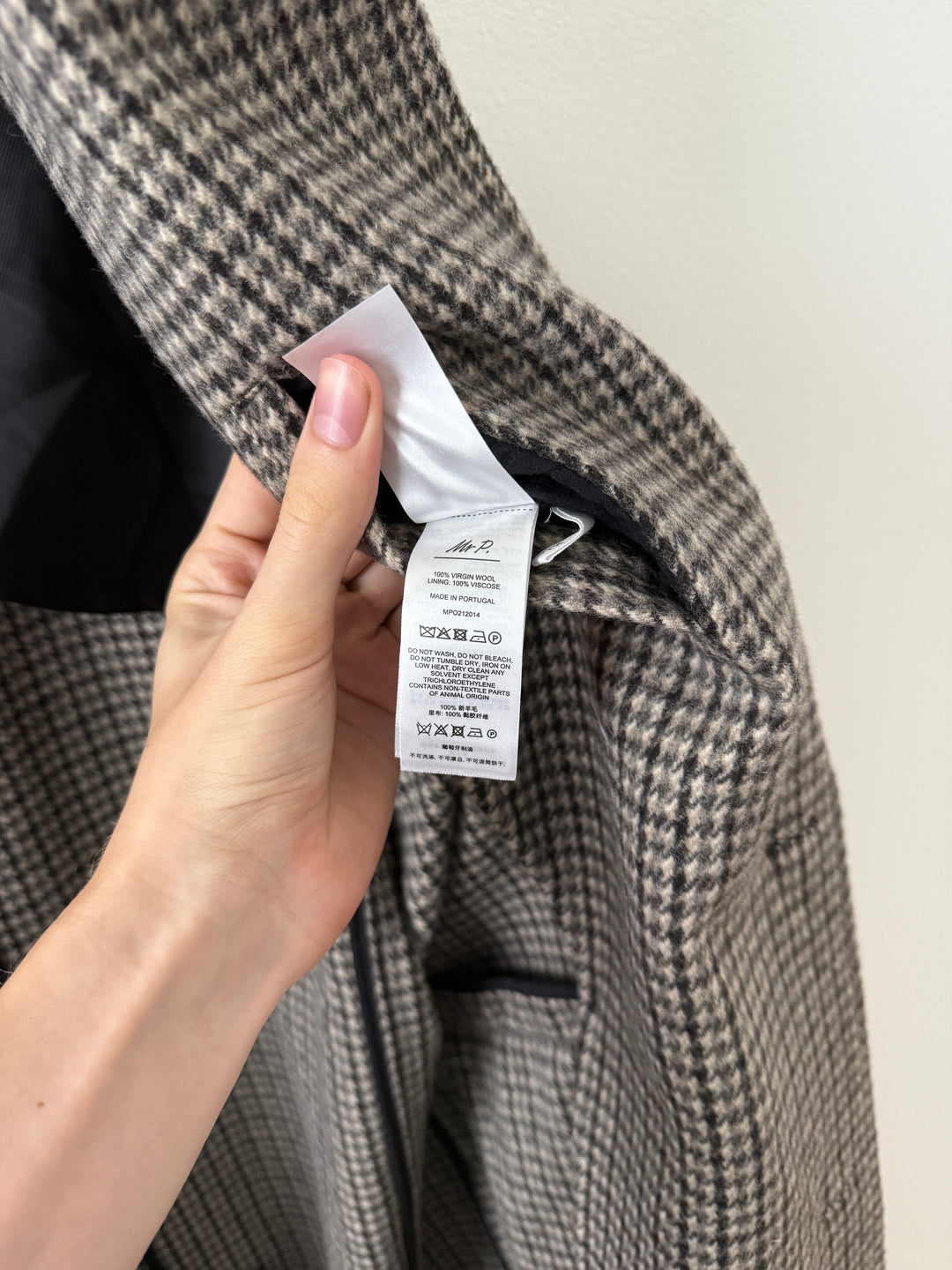 Wool Houndstooth Coat