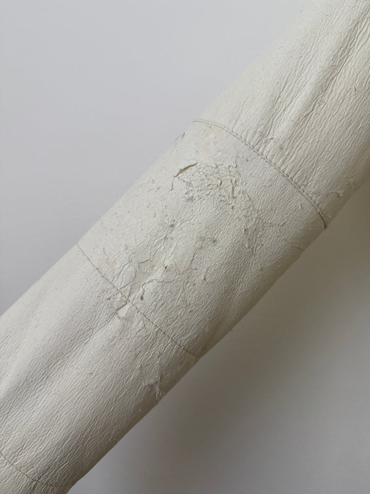 White Leather Puffer Jacket