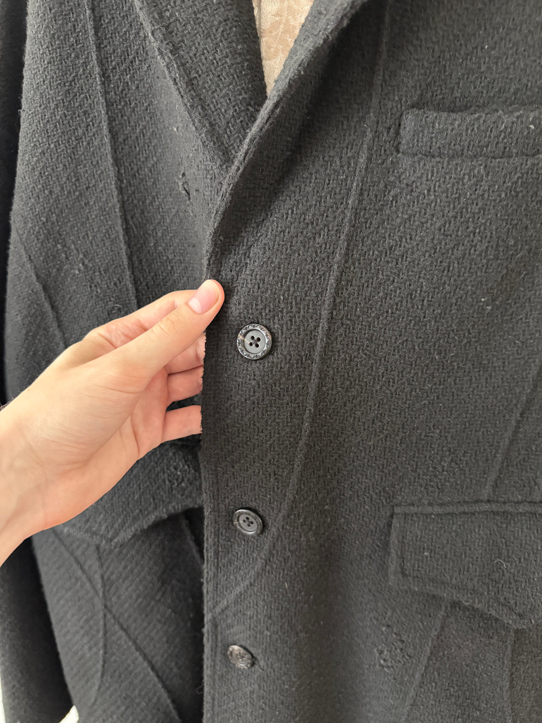 Distressed Wool Coat