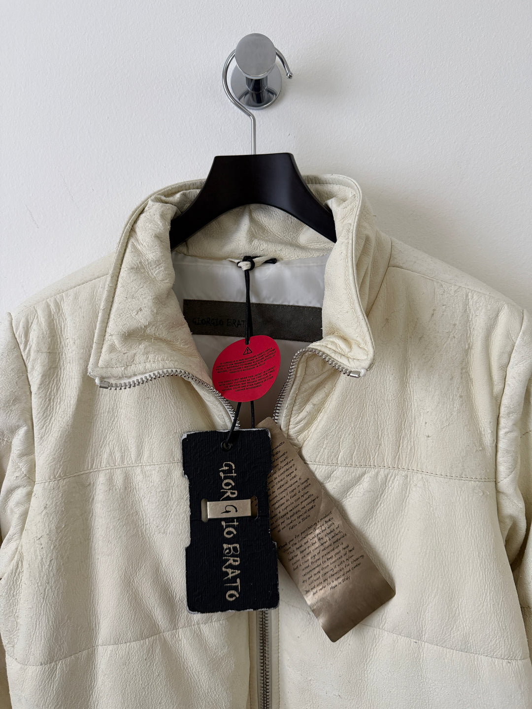 White Leather Puffer Jacket