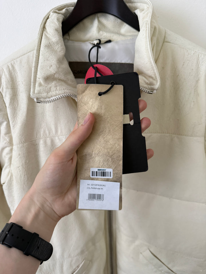 White Leather Puffer Jacket