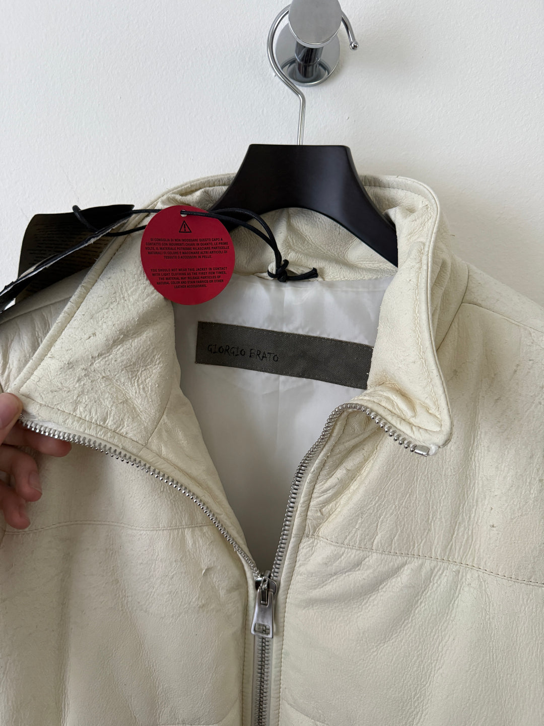 White Leather Puffer Jacket