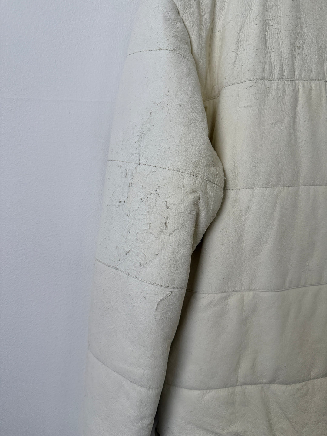 White Leather Puffer Jacket