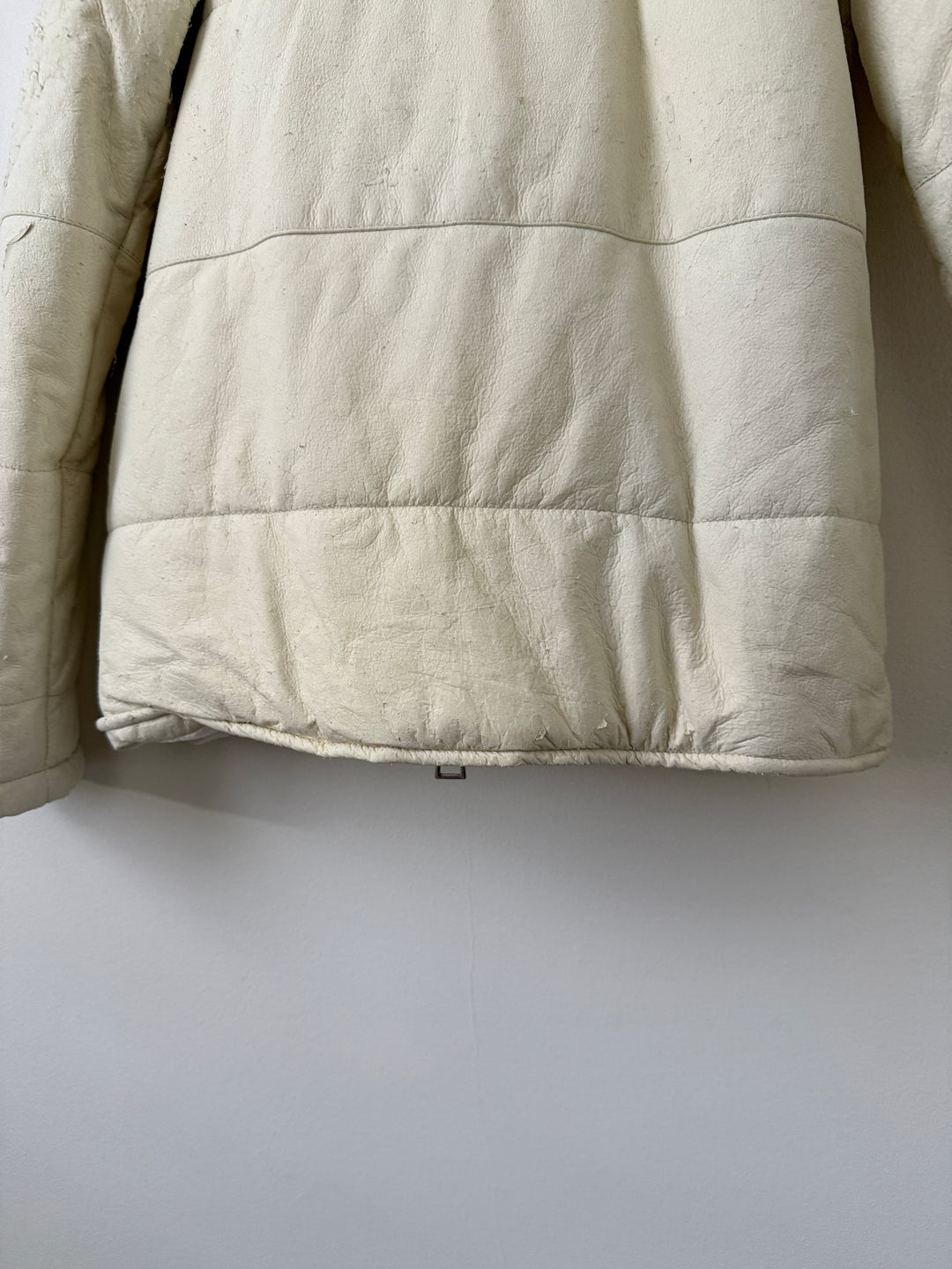 White Leather Puffer Jacket